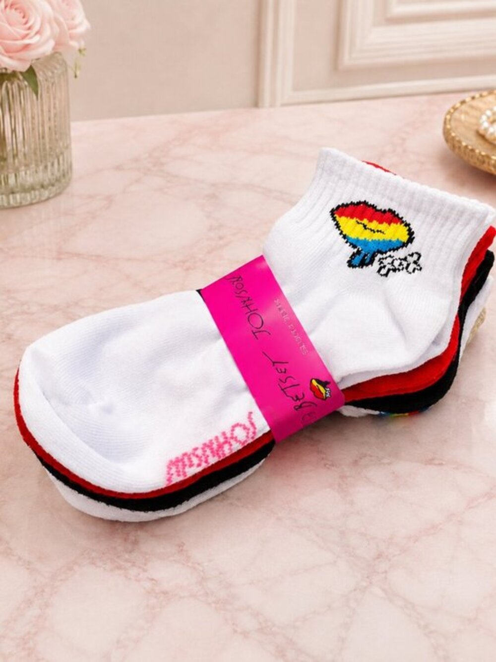Betsey Johnson 6 Pack Women’s Ankle Socks Fun Graphic Multicolor NWT